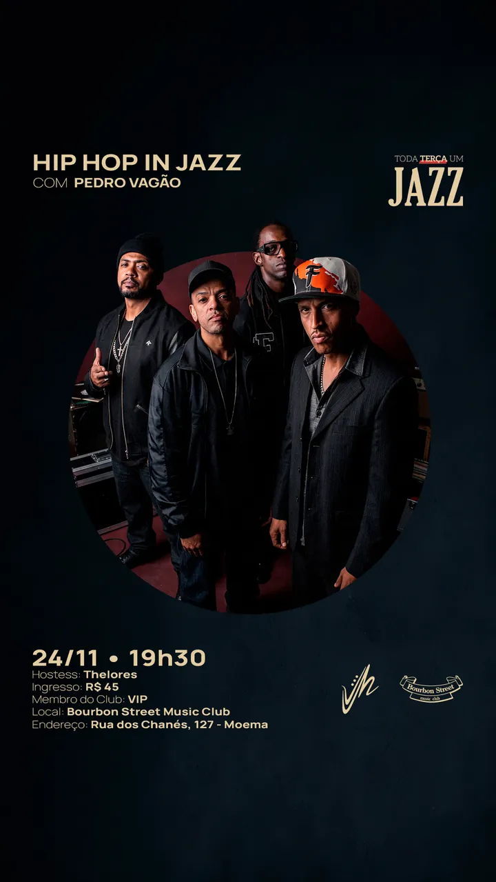 Cartaz de Hip Hop in Jazz com Pedro Vagão, 24 de novembro, 19h30.