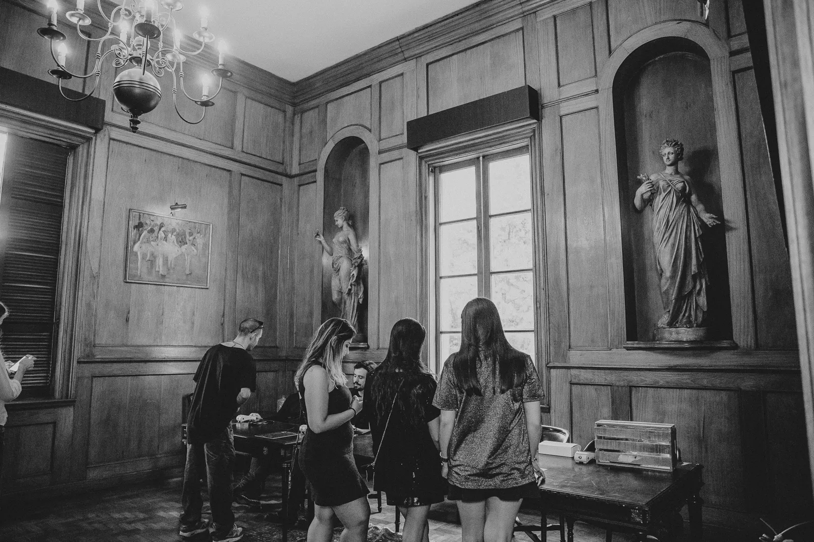 Sala de leitura da mansão