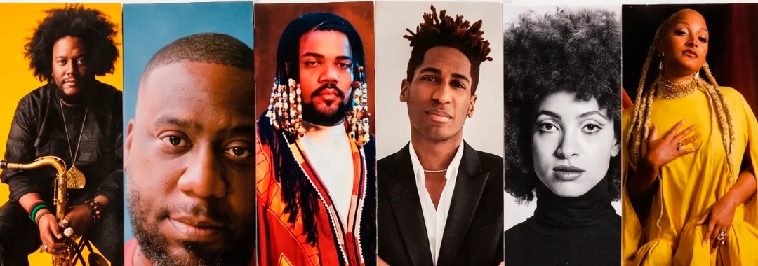 Fotos de Kamasi Washington, Robert Glasper, Amaro Freitas, Jon Batiste, Esperanza Spalding e Nubya Garcia